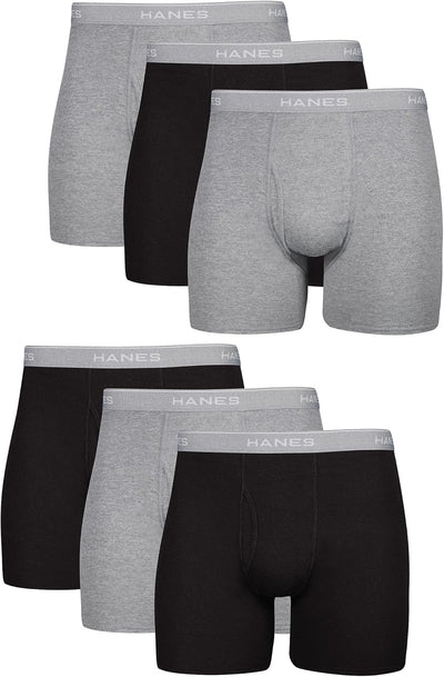 Hanes mens Underwear Boxer Briefs Pack, Cool & Breathable Cotton Moisture-wicking Underwear for Men, No Ride Up